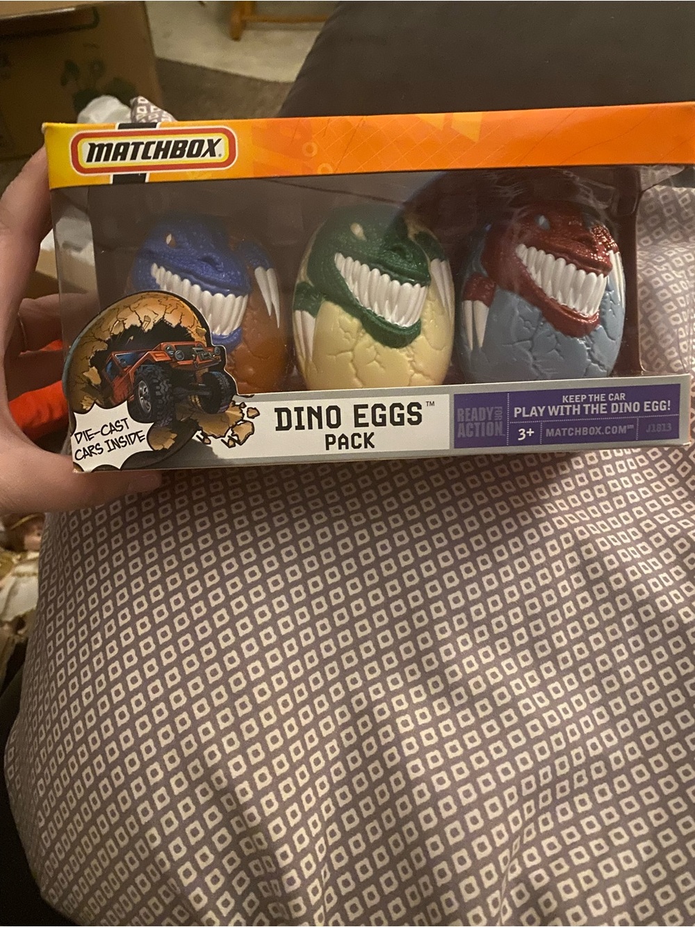 Matchbox Dino Eggs Pack - Blue, Green, Red Toy Eggs